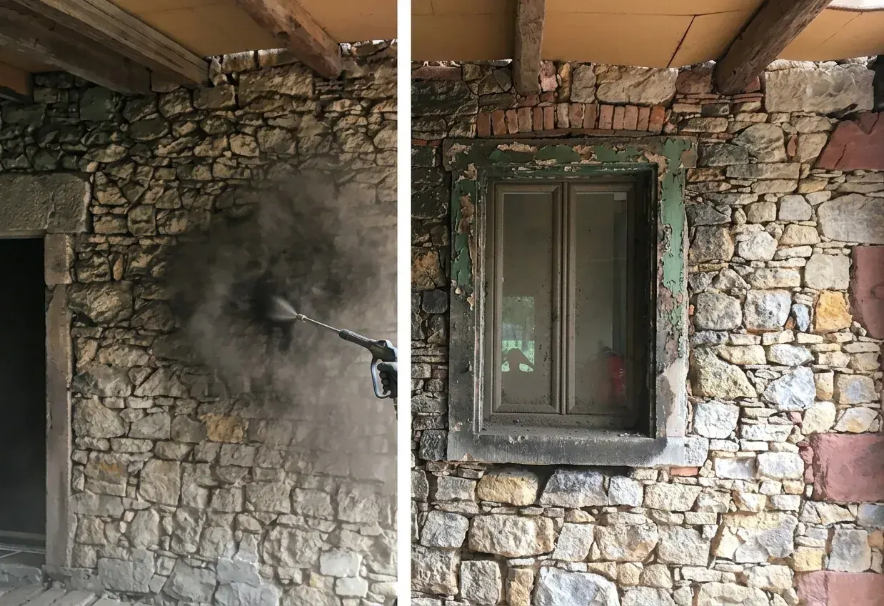Ravalement de façade dans l'Indre-et-Loire — avant (chantier 1)